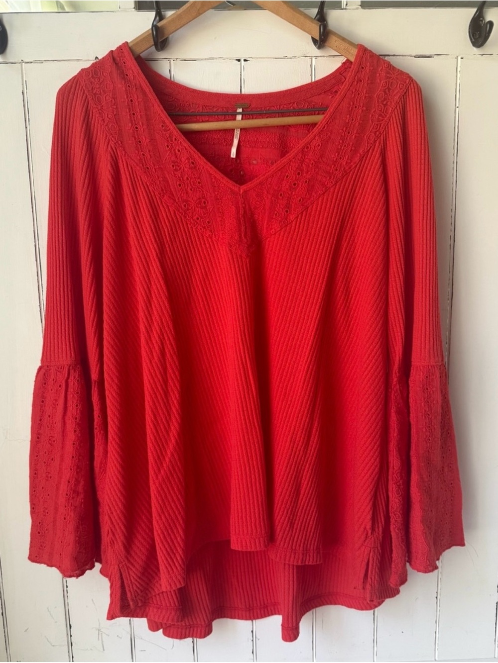 Free People Parisian Nights
Red Bell Sleeve Boho Top